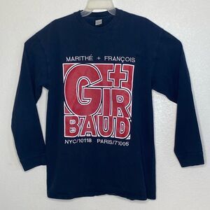 MARITHE + FRANCOIS GIRBAUD Men’s Vintage Navy Medium Thick Cotton T Shirt Size L